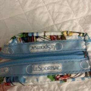 Lesportsac Blue and Multicolor Double Zipper Pouch